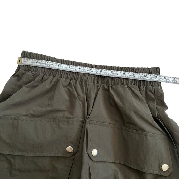 BY.DYLN Cargo Wide Leg Pants Green‎ Small Utility Streetwear Gorpcore Nylon - Picture 7 of 10